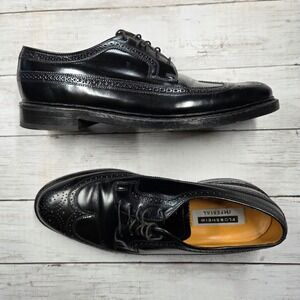 Florsheim Imperial Kenmoor Men 10 D Black Leather Wingtip Brogue Derby 17109-01